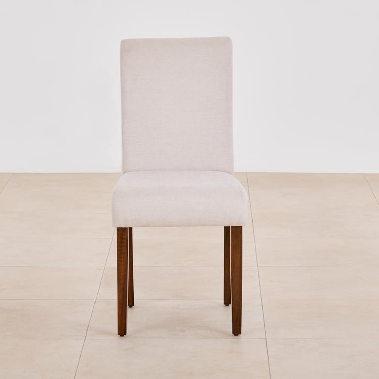 Nirvana Indus Set of 2 Fabric Dining Chairs - Beige and Brown