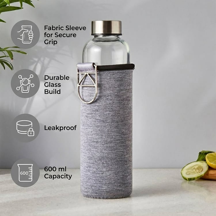 Pacific Favola Glass Water Bottle with Pouch - 600ml
