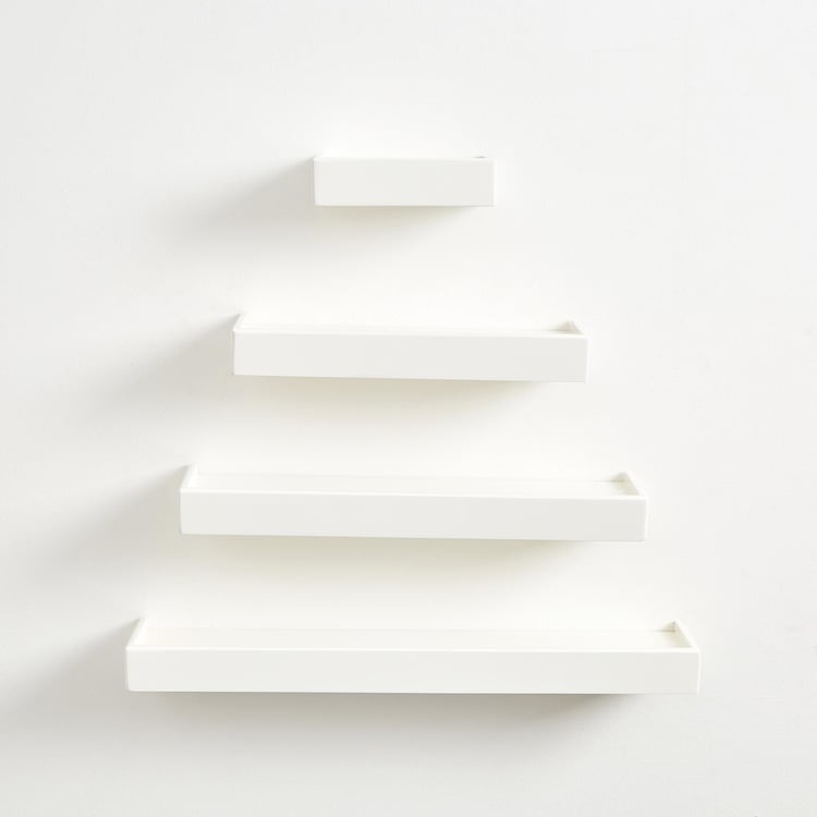 Sloan Set of 4 Stacked Wall Shelves - White