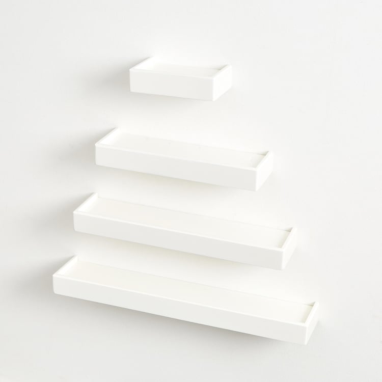 Sloan Set of 4 Stacked Wall Shelves - White