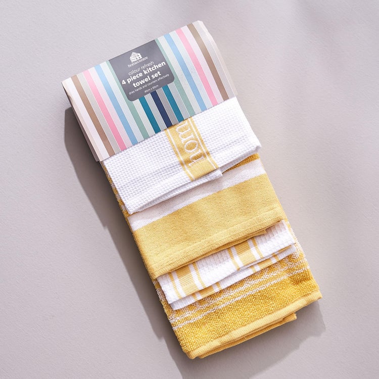 Colour Refresh Set of 4 Cotton Kitchen Towels