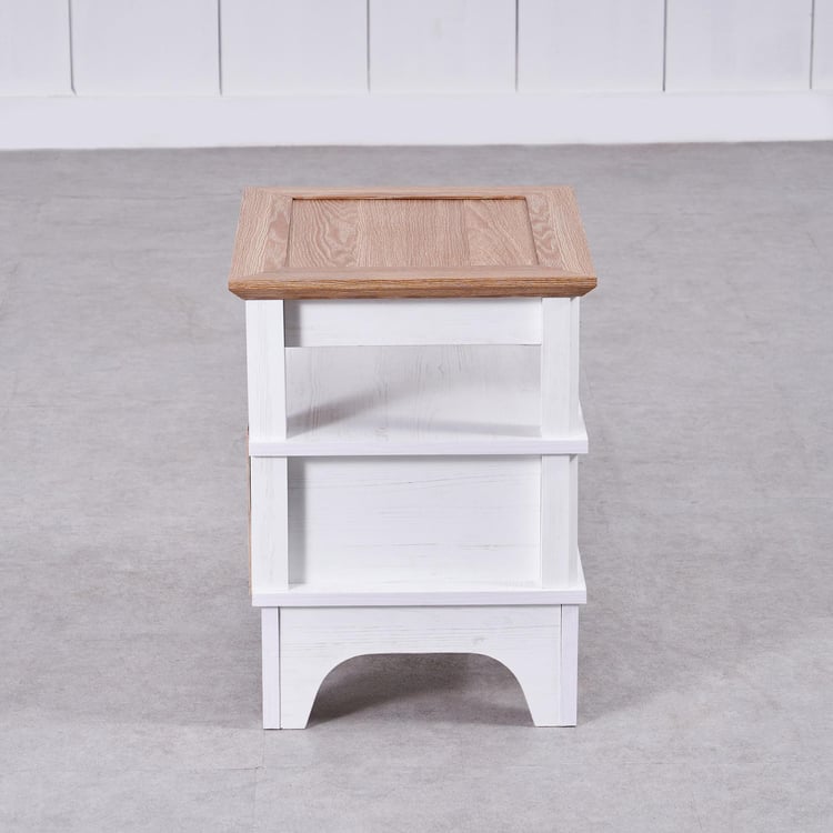 Santorini Bedside Table with Drawer - White