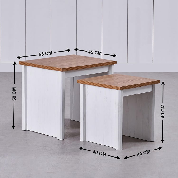 Santorini Nest of 2 Tables - White