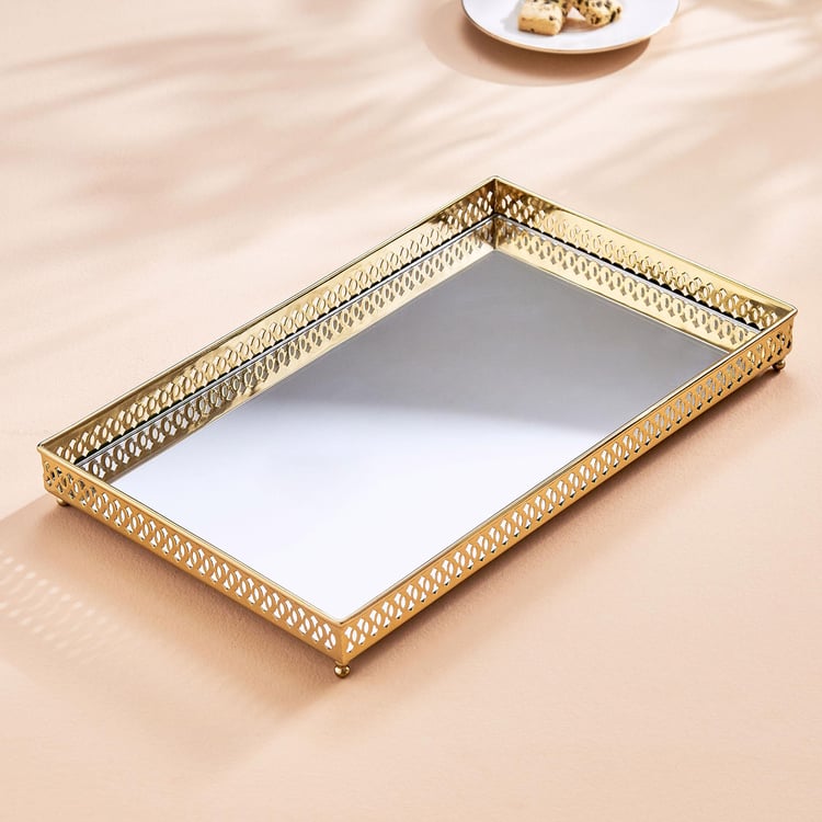 Buy Hoovu Lauren Metal Decorative Mirror Tray from Home