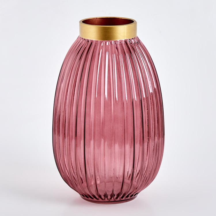 Brian Adora Glass Ribbed Vase