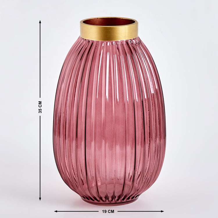 Brian Adora Glass Ribbed Vase