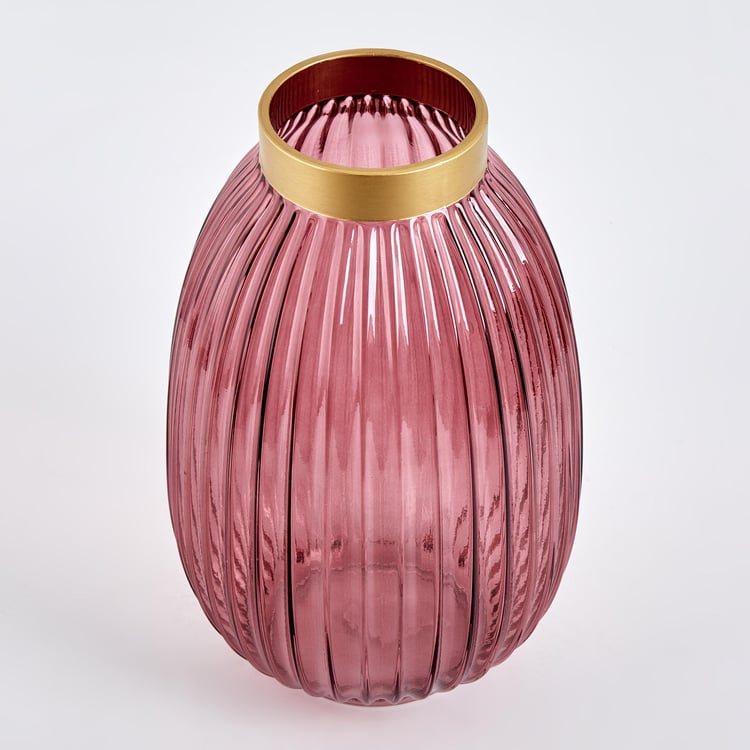 Brian Adora Glass Ribbed Vase