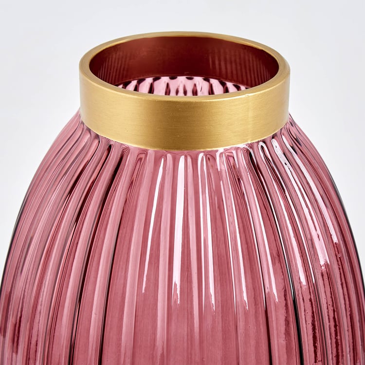 Brian Adora Glass Ribbed Vase