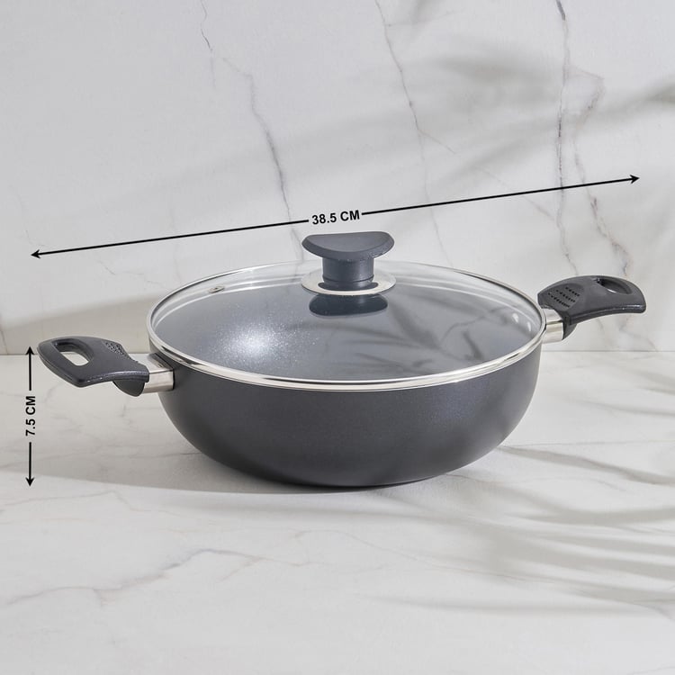 Fiona Sebron Aluminium Non-Stick Kadhai with Lid - 24cm