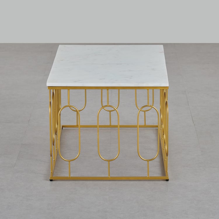 Hubert Marble Top Coffee Table - Gold