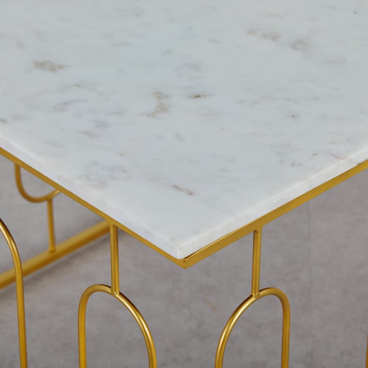 Hubert Marble Top Coffee Table - Gold