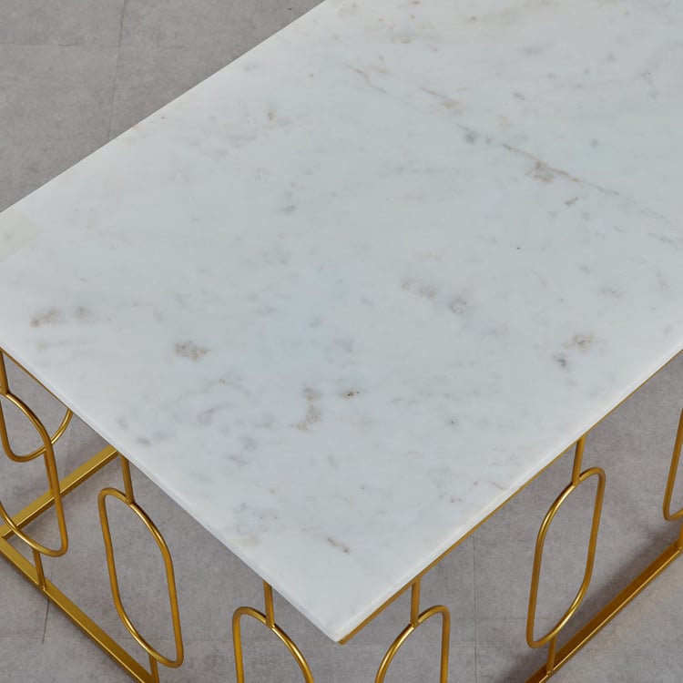 Hubert Marble Top Coffee Table - Gold