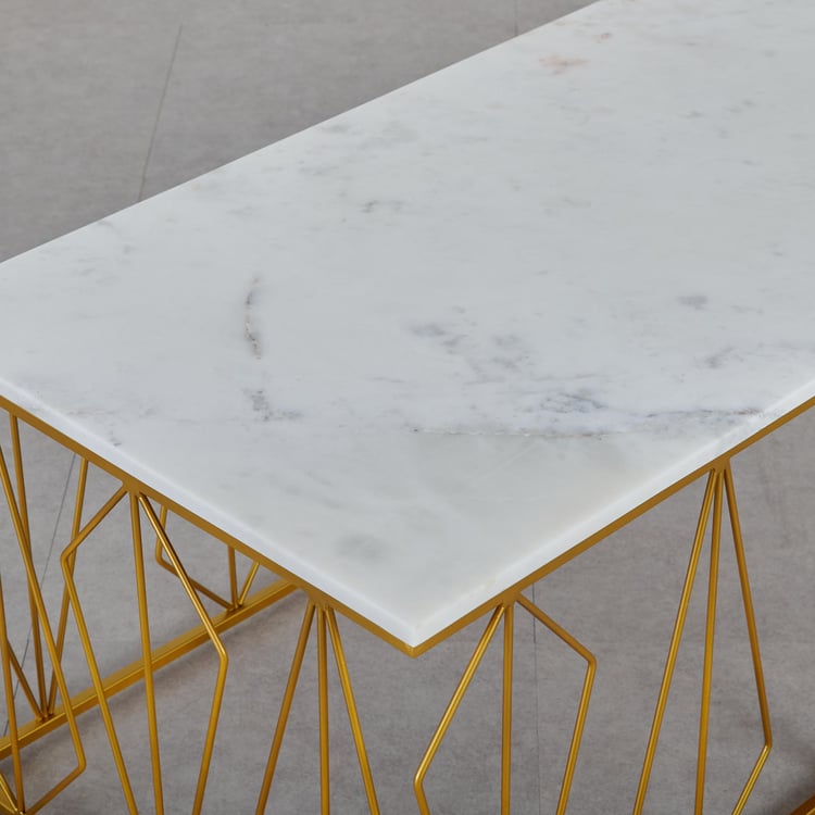 Helios Parker Marble Top Coffee Table - Gold