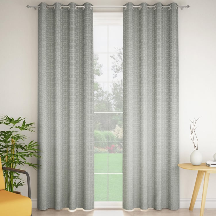 STELLAR HOME Clara Set of 2 Printed Room Darkening Door Curtains