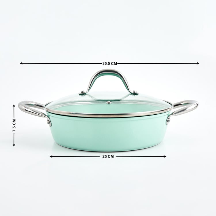 Colour Refresh Aluminium Non-Stick Kadhai with Lid - 2.3L