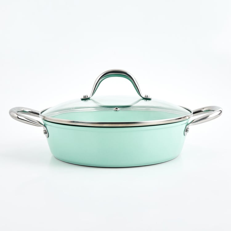 Colour Refresh Aluminium Non-Stick Kadhai with Lid - 2.3L