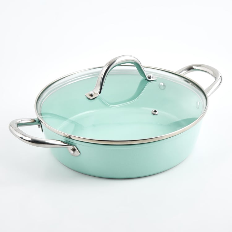 Colour Refresh Aluminium Non-Stick Kadhai with Lid - 2.3L