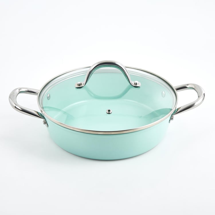 Colour Refresh Aluminium Non-Stick Kadhai with Lid - 2.3L