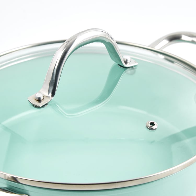 Colour Refresh Aluminium Non-Stick Kadhai with Lid - 2.3L