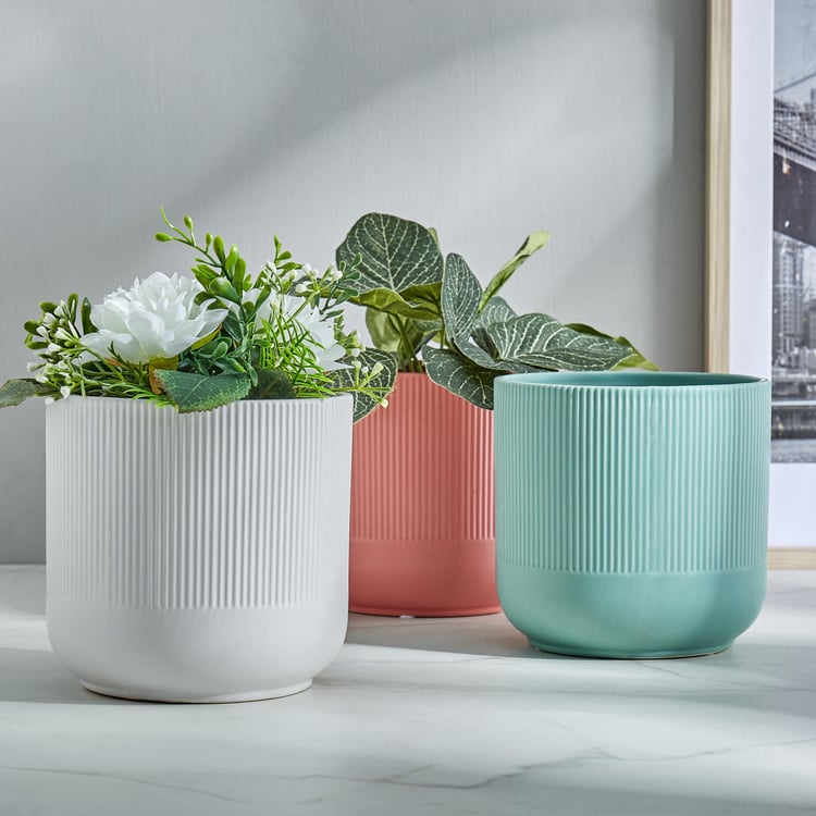 Gloria Ceramic Ribbed Planter