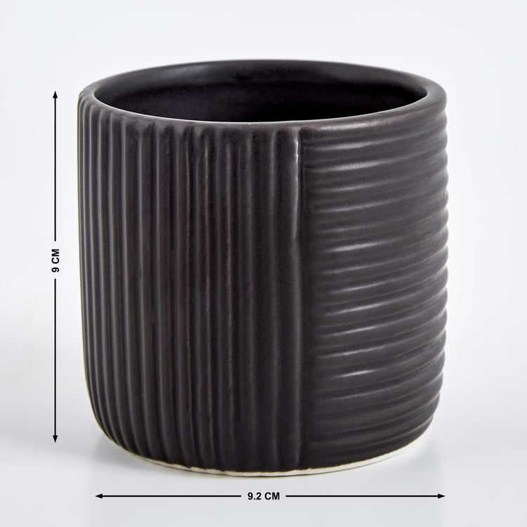 Gloria Argil Set of 4 Ceramic Ribbed Planter Set