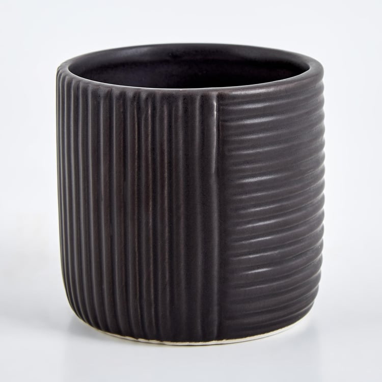 Gloria Argil Set of 4 Ceramic Ribbed Planter Set