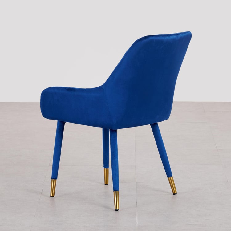 Paris Set of 2 Velvet Dining Chairs -  Blue