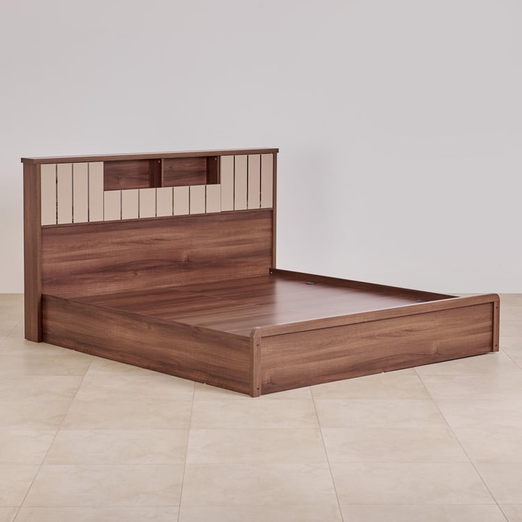 Leon Bond King Bed with Box Storage - Brown