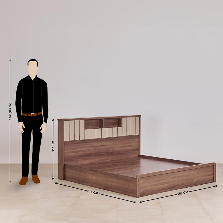 Leon Bond Queen Bed with Box Storage - Brown