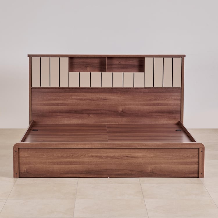 Leon Bond Queen Bed with Box Storage - Brown