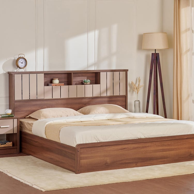 Leon Bond King Bed with Hydraulic Storage - Brown