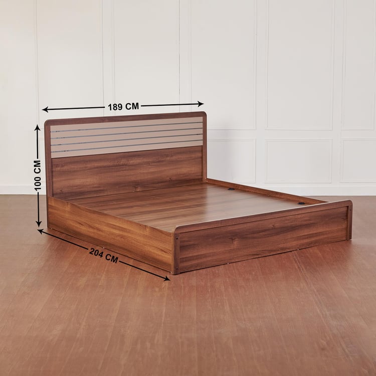 Leon Eldora King Bed with Hydraulic Storage - Brown