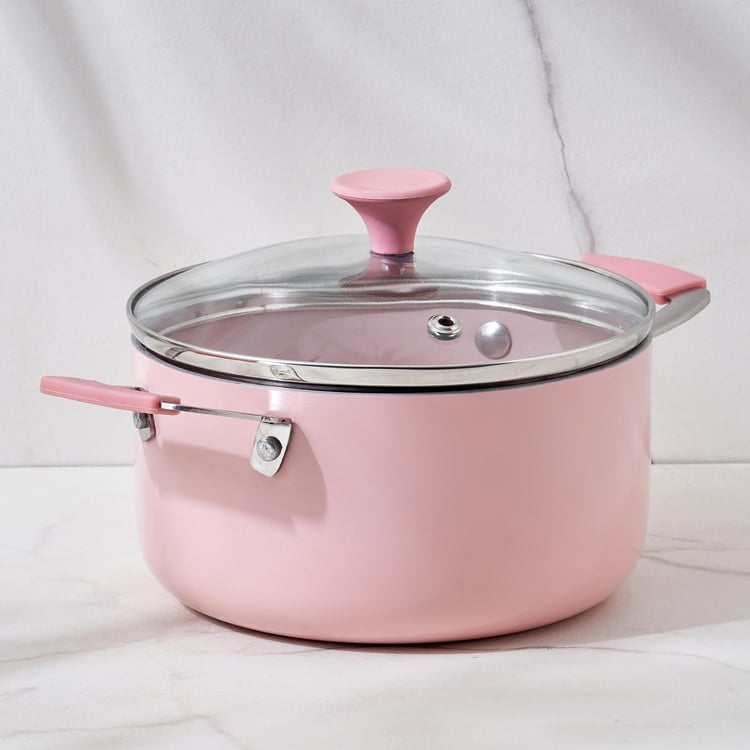 Colour Refresh Aluminium Non-Stick Mini Casserole with Glass Lid - 1.1L