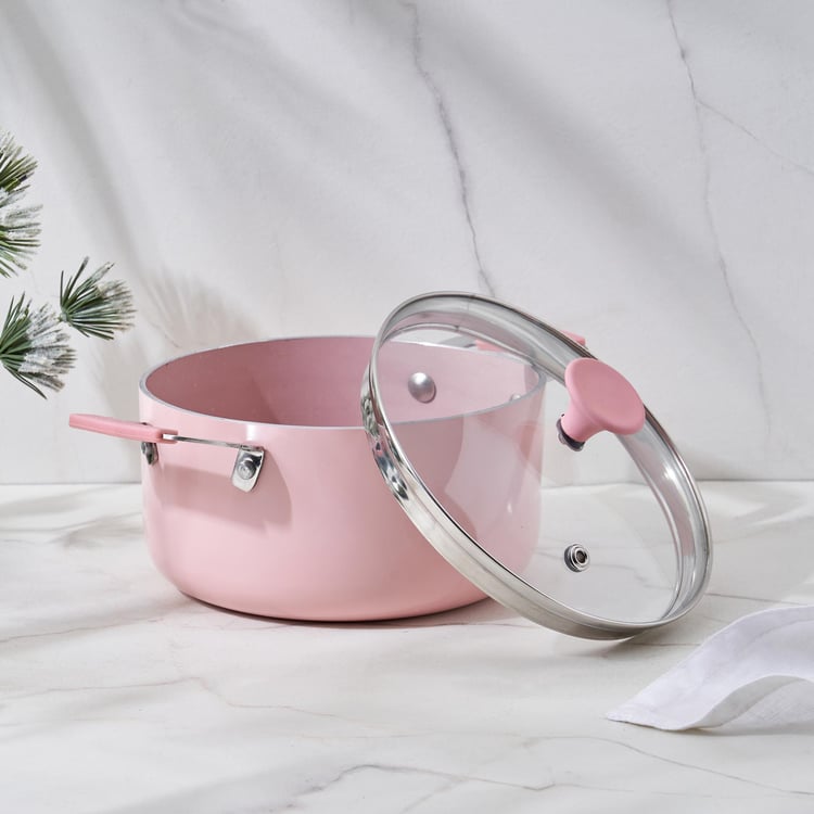 Colour Refresh Aluminium Non-Stick Mini Casserole with Glass Lid - 1.1L