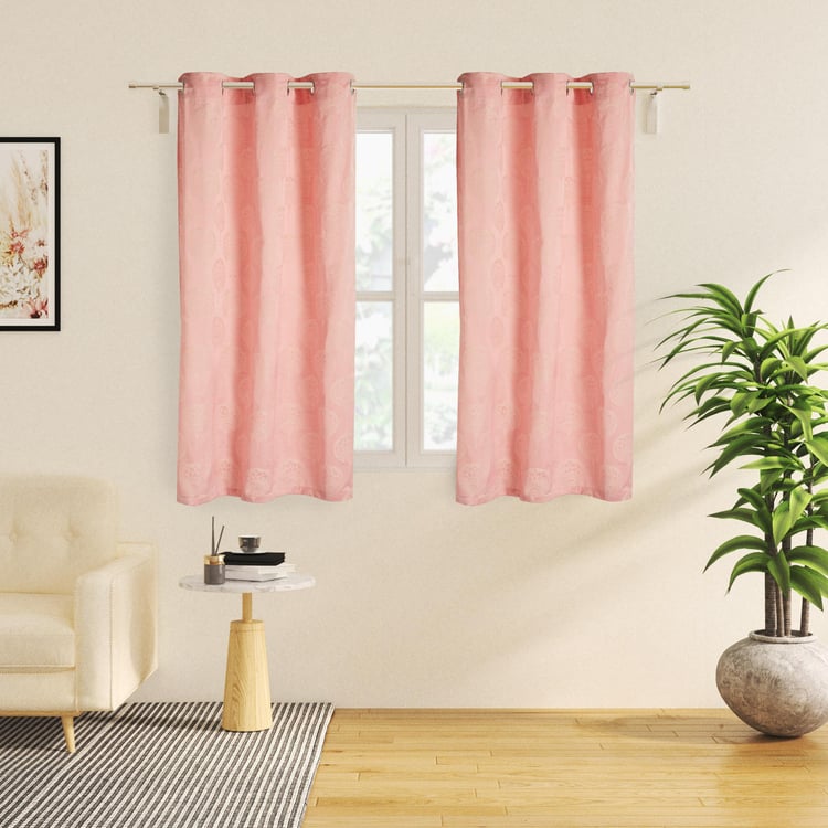 Jade Emily Set of 2 Jacquard Light Filtering Window Curtains