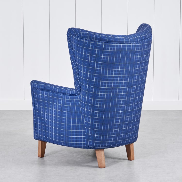 Santorini Fabric Wing Chair with Cushion - Blue