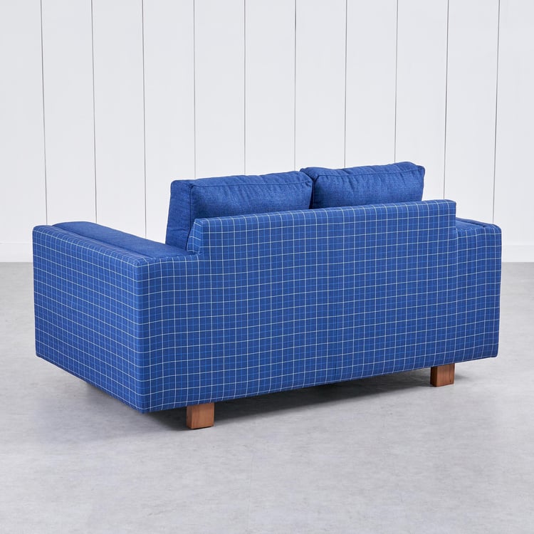 Santorini Fabric 2-Seater Sofa with Cushions - Blue