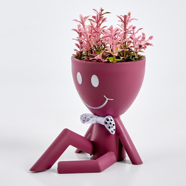 Spinel Decor Polypropylene Desk Planter with Artificial Plant
