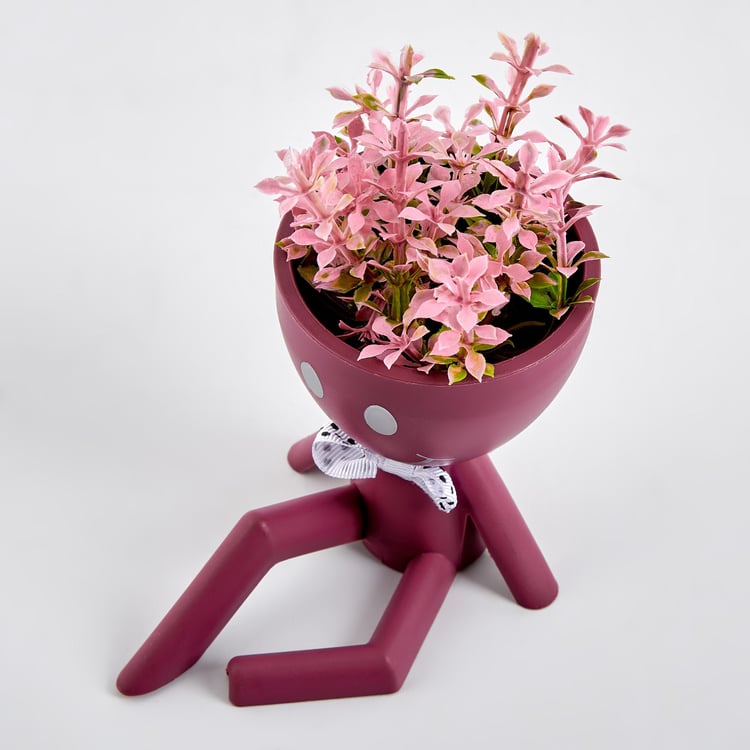 Spinel Decor Polypropylene Desk Planter with Artificial Plant