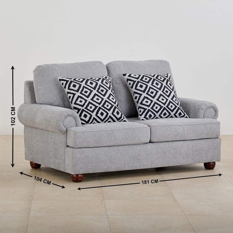 Helios Alvina Fabric 2-Seater Sofa - Grey