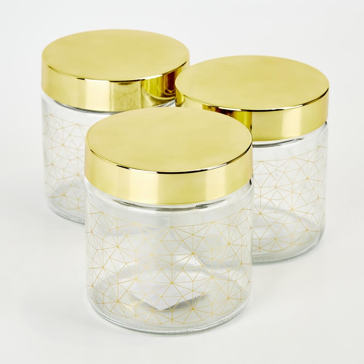Travis Devon Set of 3 Glass Canisters with Lid - 850ml