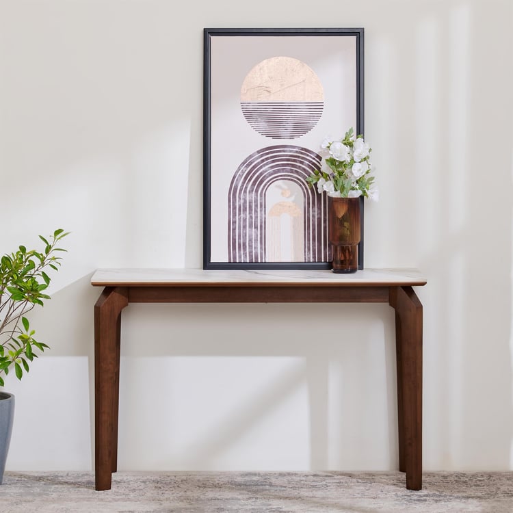 Falcon Ceramic Top Console Table - Brown