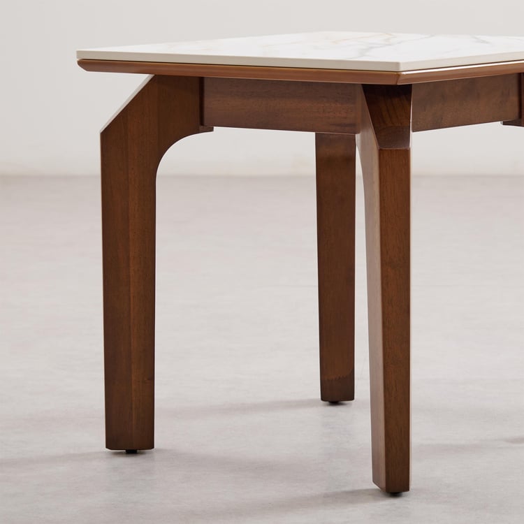 Falcon Ceramic Top End Table - Brown