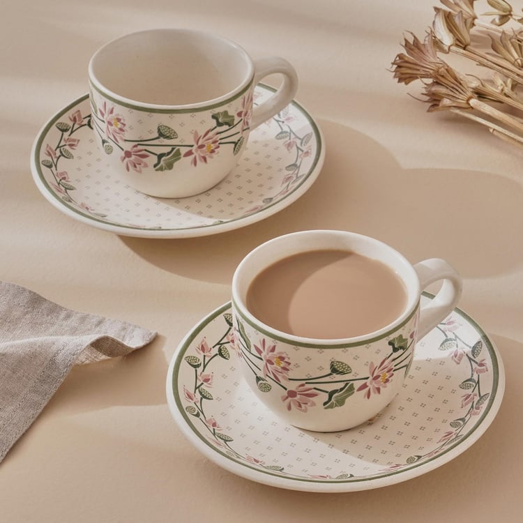 Corsica Kamal Stoneware Cup and Saucer - 180ml