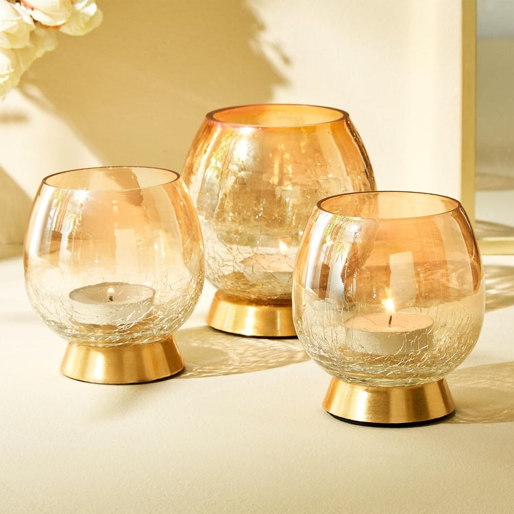 Raga Set of 3 Glass T-Light Holders