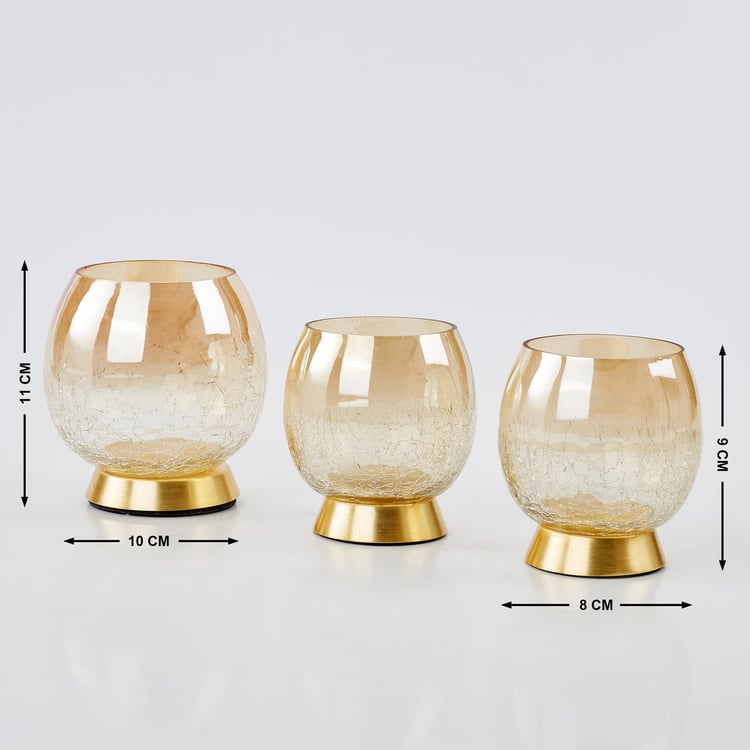 Raga Set of 3 Glass T-Light Holders