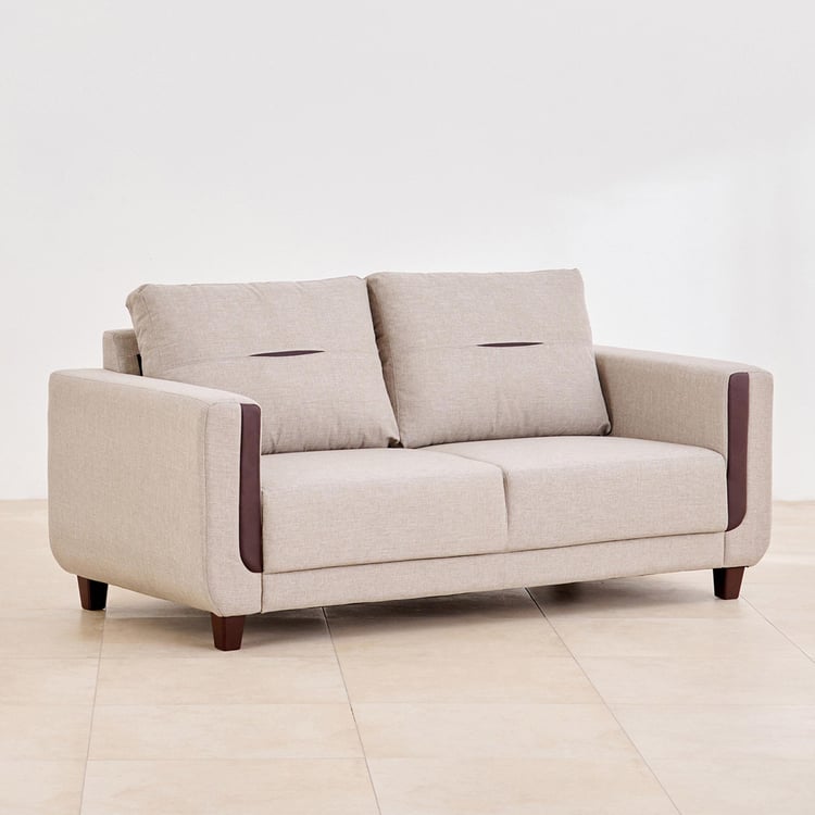 Berry Fabric 3-Seater Sofa - Beige