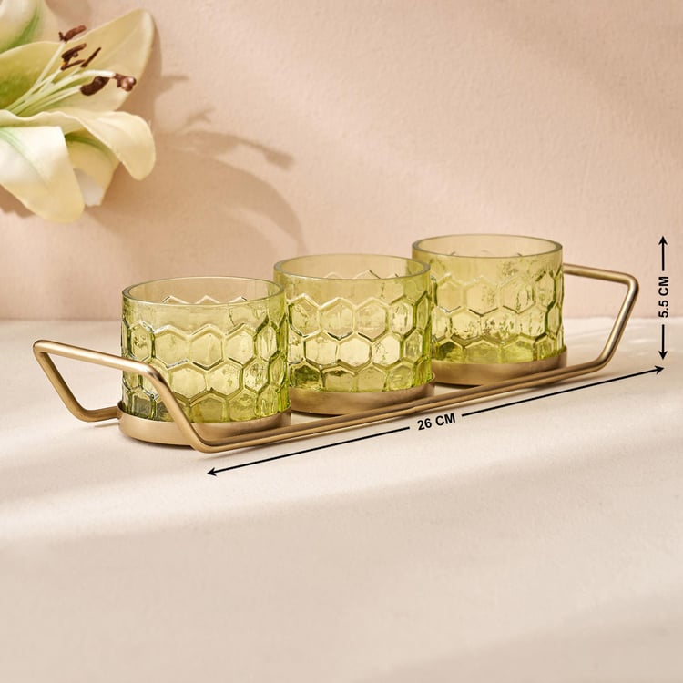 Brian Glass Honeycomb T-Light Holder