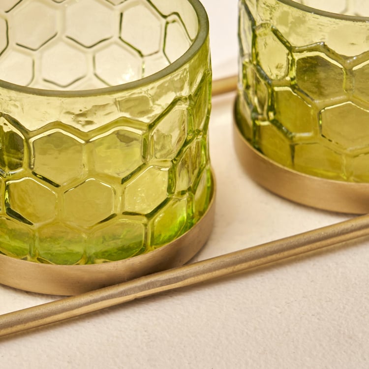 Brian Glass Honeycomb T-Light Holder