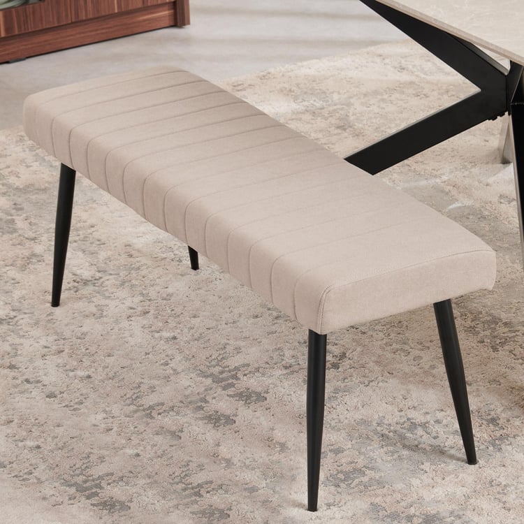 Voxen Fabric Dining Bench - Beige